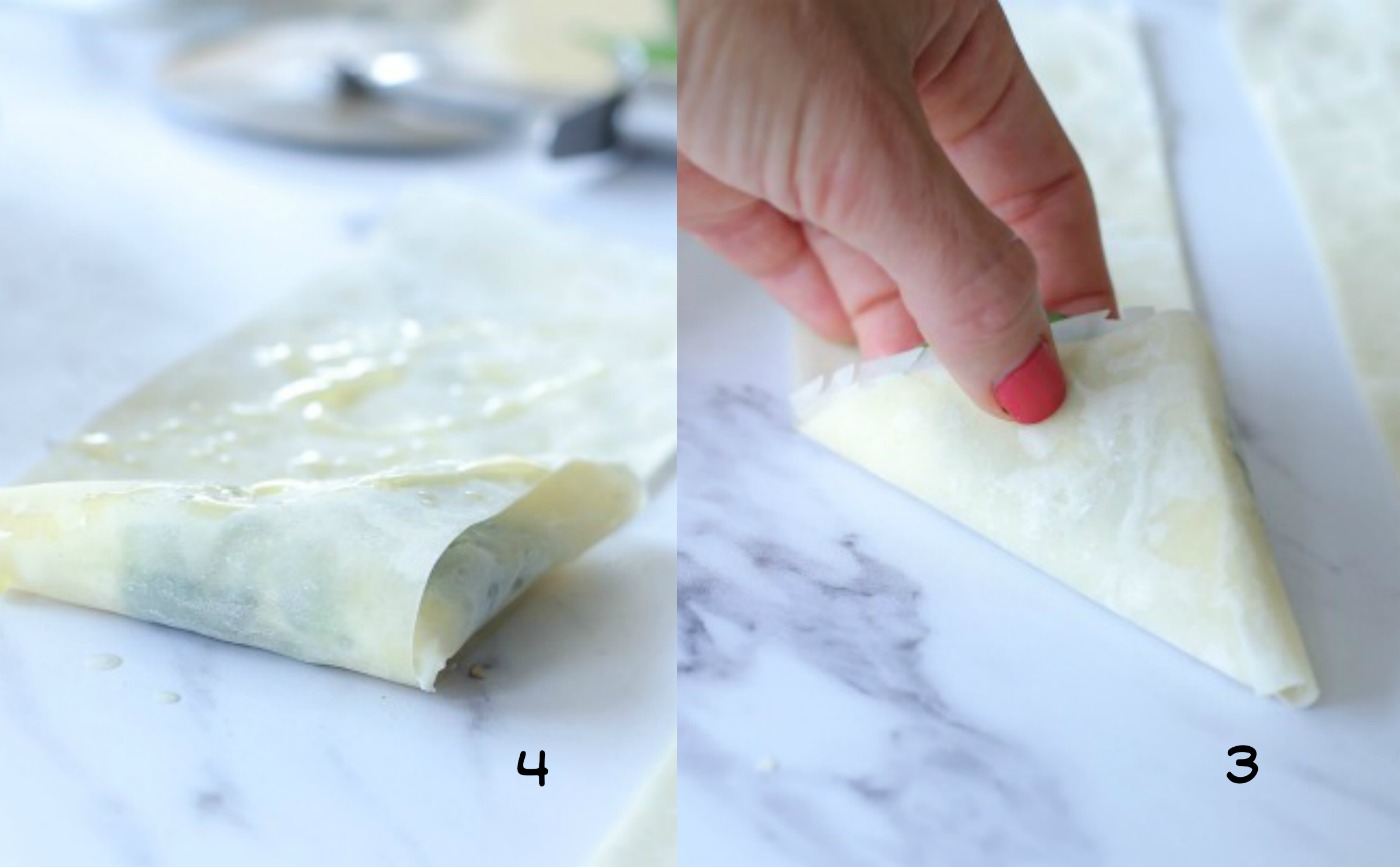 איך מכינים משולשי פילו עם גבינה| איך מקפלים בצק למשולש_מתכון פשוט_אירוח בסטייל_צילום ומתכון: טליה הדר
