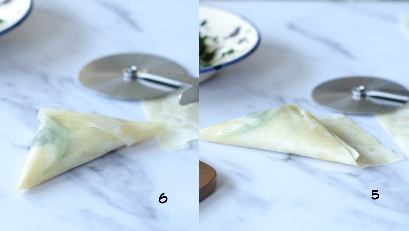 איך מכינים משולשי פילו עם גבינה| איך מקפלים בצק למשולש_מתכון פשוט_אירוח בסטייל_צילום ומתכון: טליה הדר